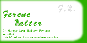 ferenc malter business card